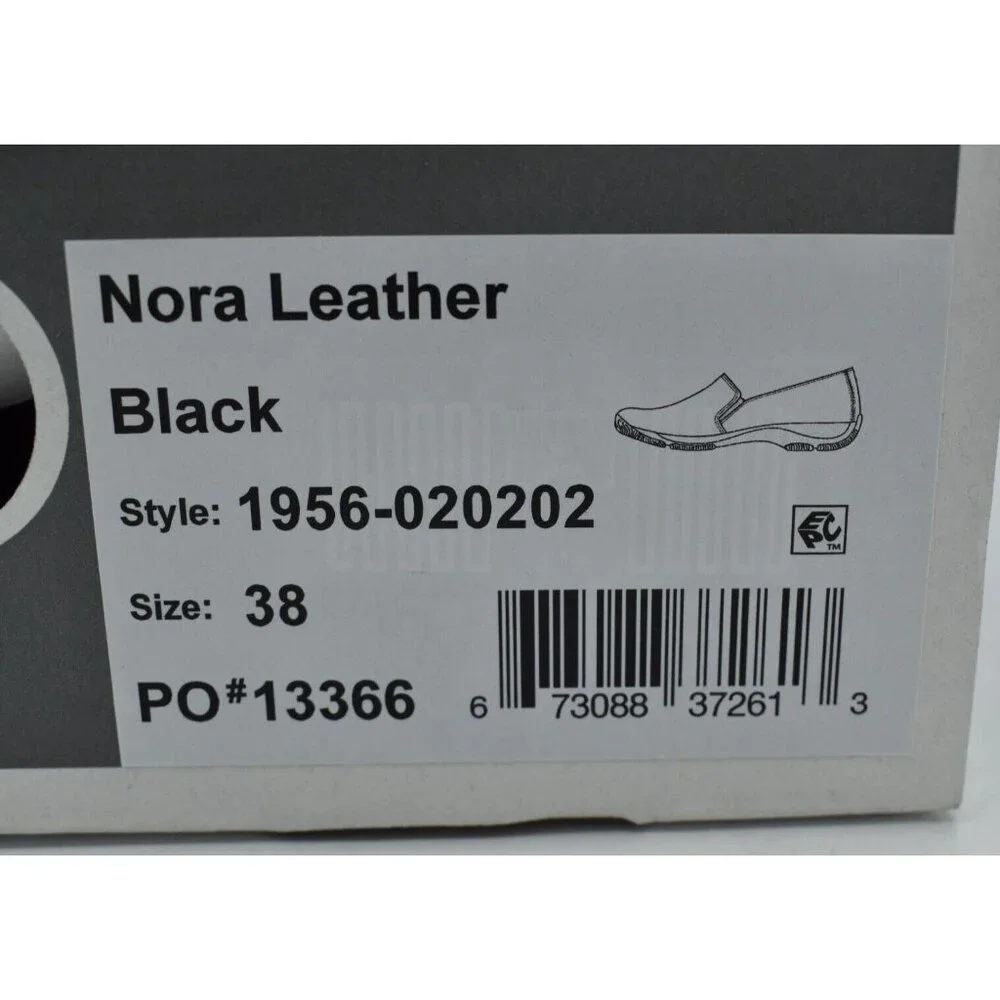 Dansko‎ Womens EU 38 US 7.5-8 Nora Black Leather Slip On Loafers Shoes Clogs